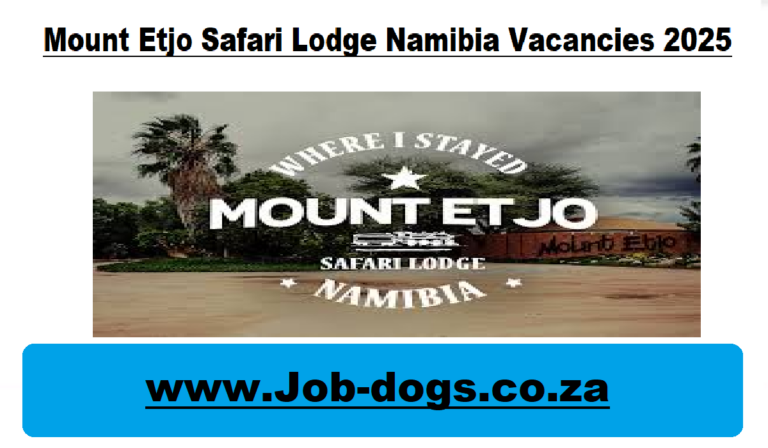 Mount Etjo Safari Lodge Namibia Vacancies 2025